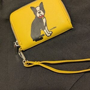 Marc Tetro Yellow Dog Print Wallet with Wrist Strap | NWOT